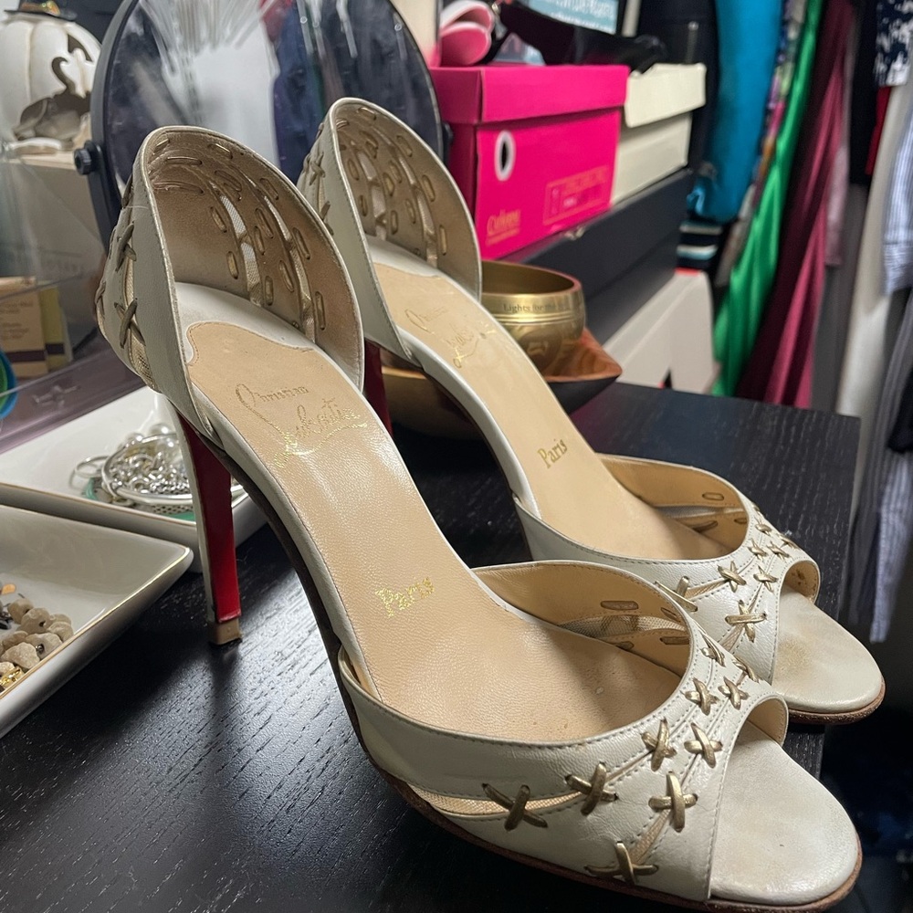 White Christian Louboutin